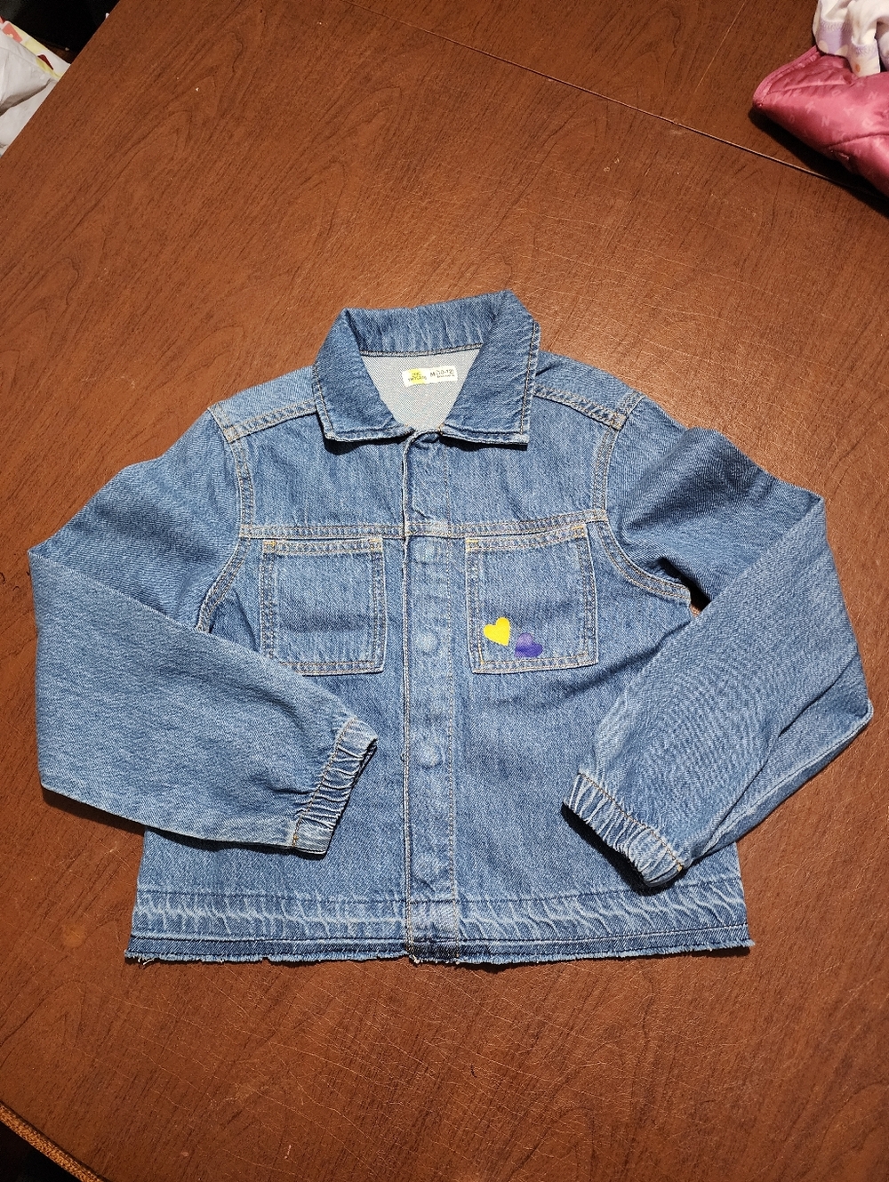 Kids Denim Jacket with NEW YORK & Heart Patches - - Picture 2 of 10